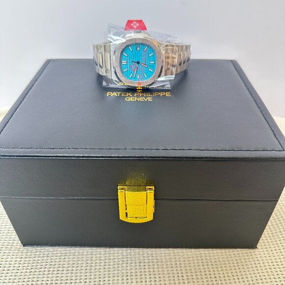 Patek Philippe & Tiffany Nautilus Stainless Steel Blue Dial Watch - Picture 3 of 7